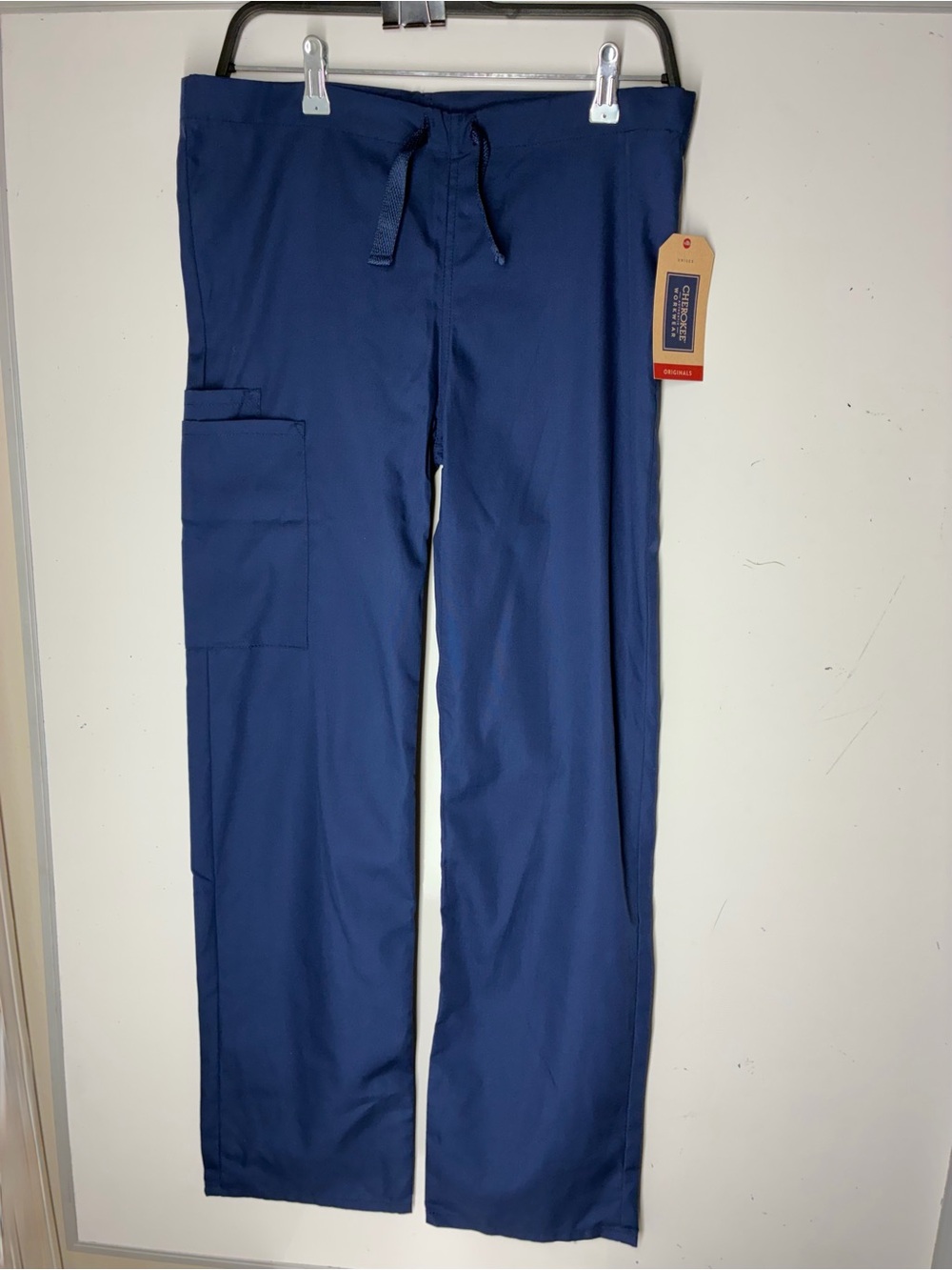 NWT Unisex Navy Blue Cargo Scrub Pants with Drawstring Waist, size XXS